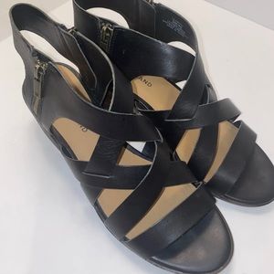 Lucky Brand Leather Heel Sandals Size 9